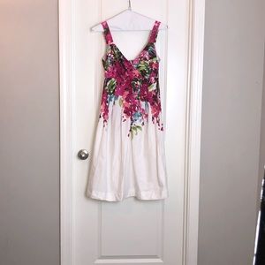 R&K Originals White Vibrant Floral Top Sundress